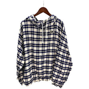 NFL Women's Concepts Flannel Long Sleeve Hoodie Top Ravens - Regular